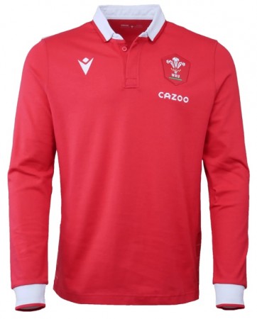 Wales Rugby Long Sleeve Home Polo by Macron 22/23