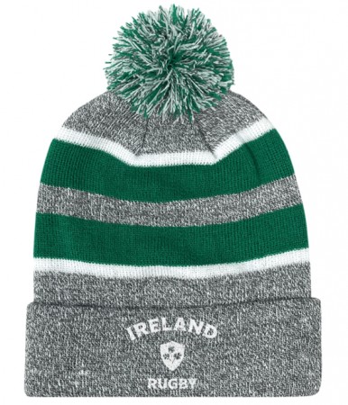 Nations of Rugby Ireland Hooped Pom-Pom Beanie