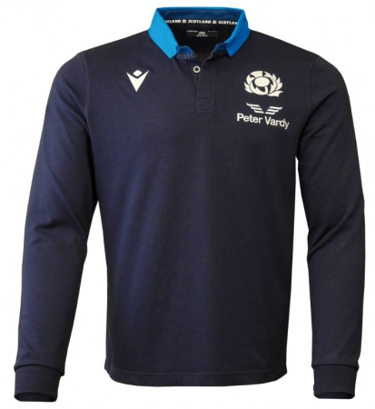 Scotland Rugby Replica Long Sleeve Polo 22/23 by Macron