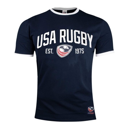 USA Rugby Men's Navy Ringer T-Shirt
