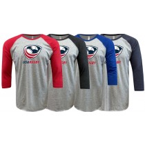USA Rugby Crest Baseball 3/4 Sleeve T-shirt