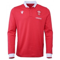 Wales Rugby Long Sleeve Home Polo by Macron 22/23